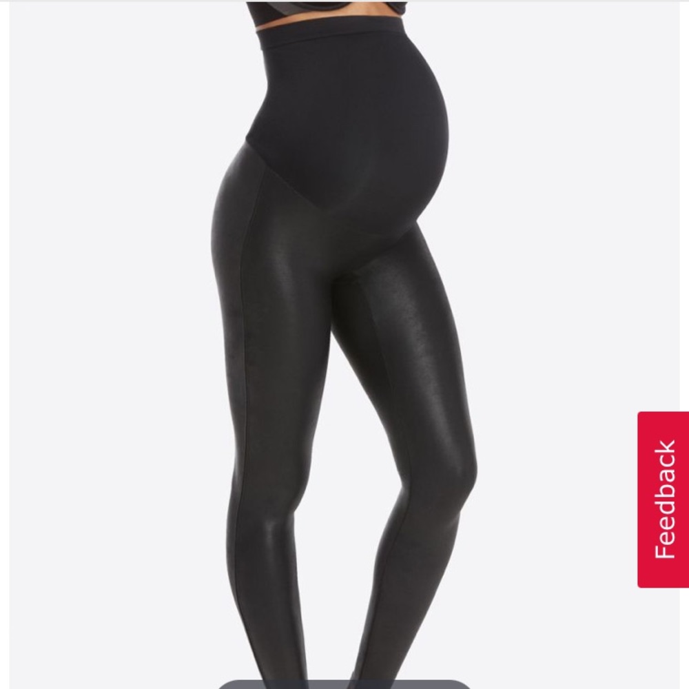 Spanx leather maternity leggings